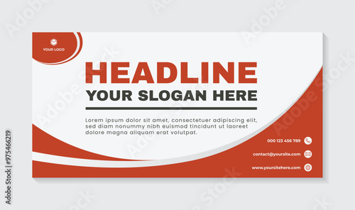 Modern design abstract banner clean red color