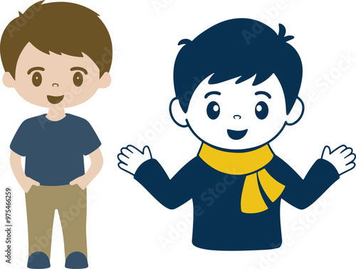 Boy cute character vector design