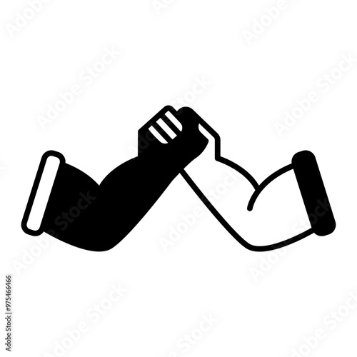 arm wrestling black fill icon