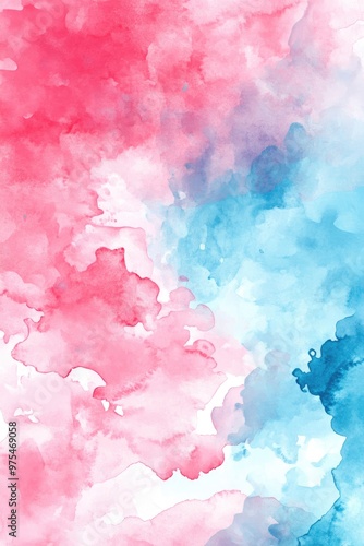 Multicolored Azure Art Template Cyan Pattern with Distressed Water Effects Watercolor Clouds Illustration Red Tie Dye Background Pink Dyeing Decor with Oceanic Themes