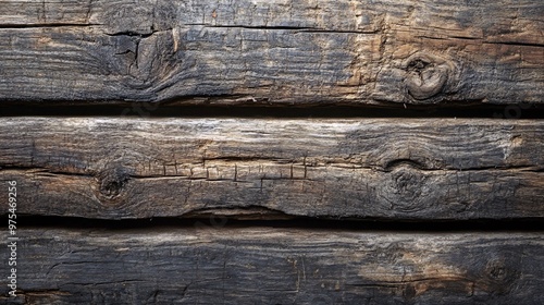 Rustic Charred Wooden Log Wall Texture