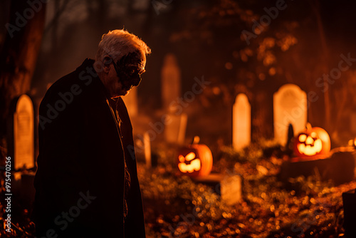 Wallpaper Mural Elderly Man with Spooky Mask  Torontodigital.ca