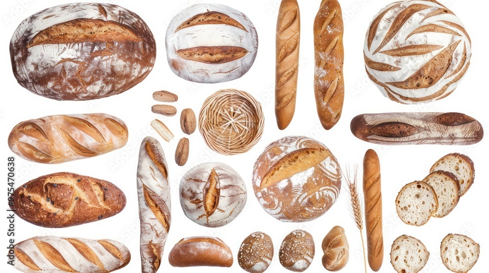 Bakery bread png cut out element set Bakery bread png cut out element set