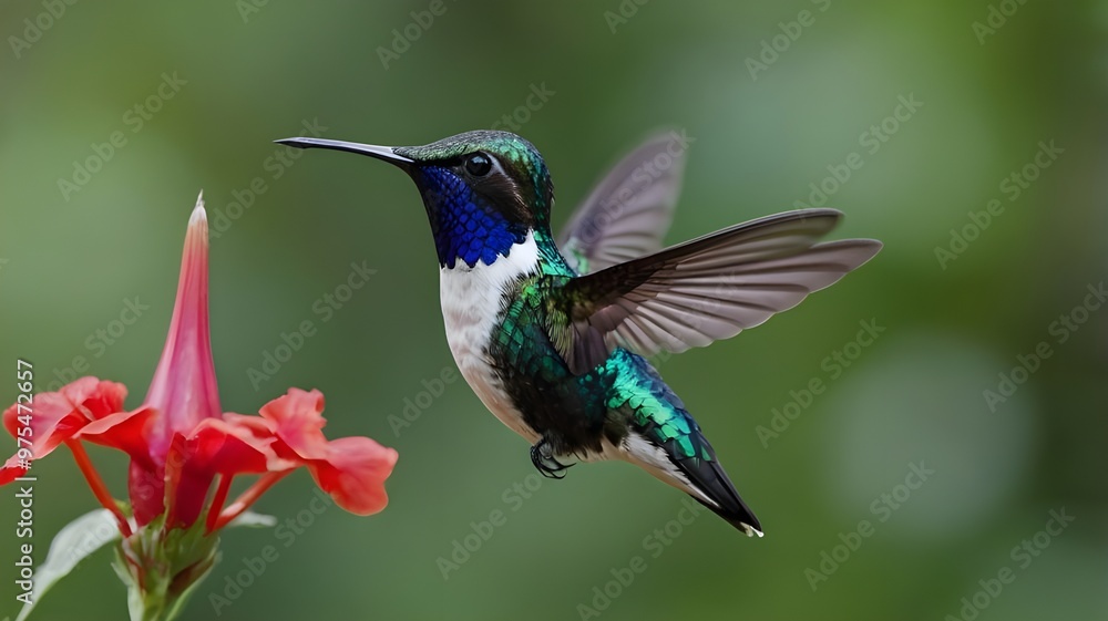 Fototapeta premium hummingbird on flower