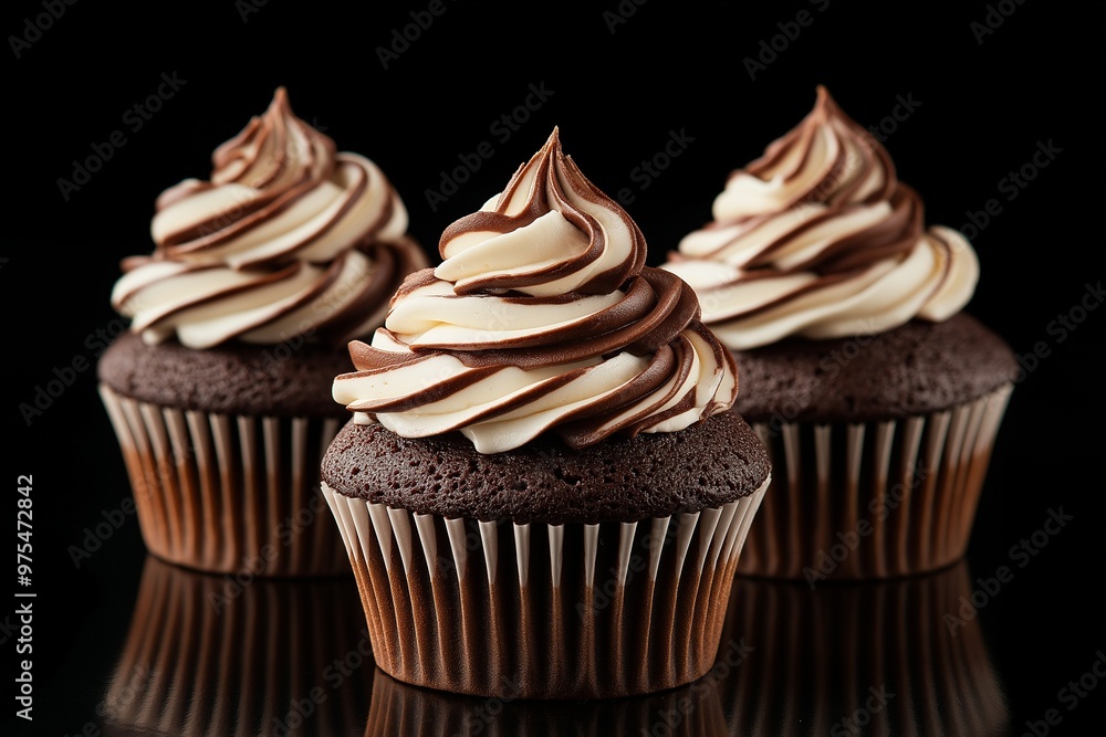 Chocolate cupcakes with cream frosting Chocolate cupcakes with cream frosting