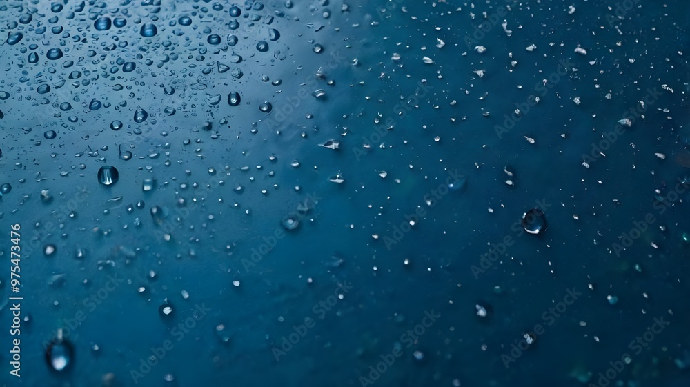 water drops on blue water drops on blue