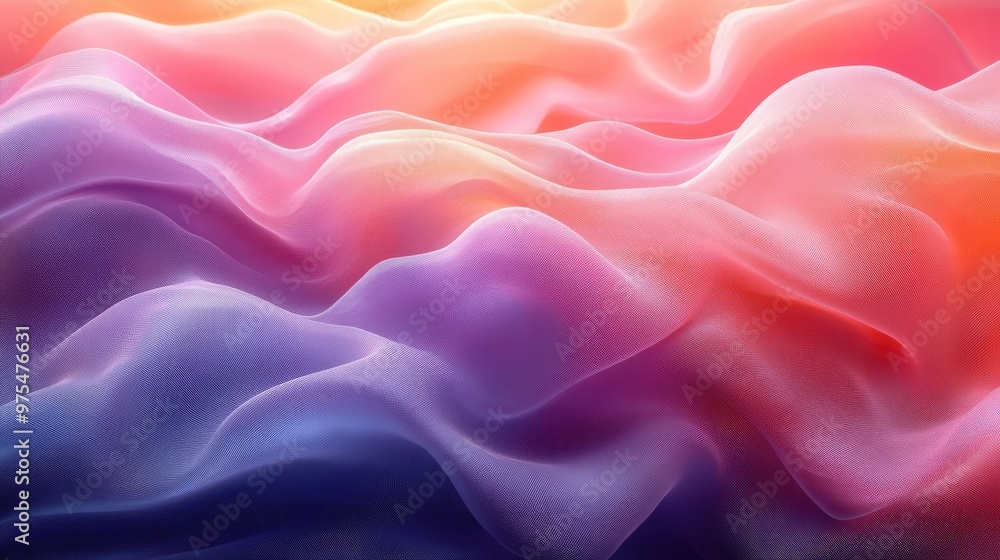 Obraz premium Soft Pastel Colored Gradient with Flowing Curves for Backgrounds or Visual Design Projects