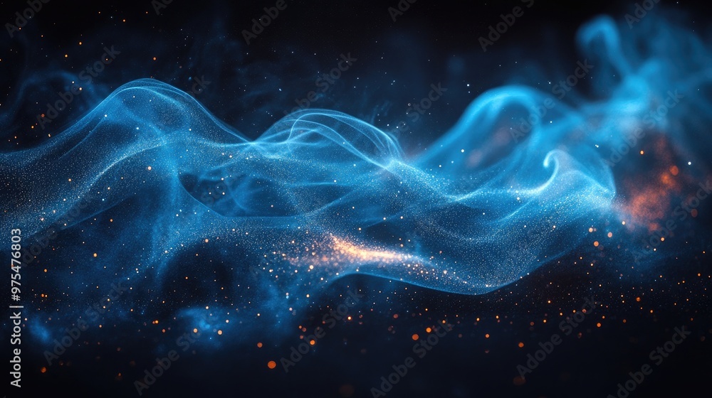 Abstract Image of Smoke or Mist on a Dark Background for Atmospheric Effects in Design and Art Abstract Image of Smoke or Mist on a Dark Background for Atmospheric Effects in Design and Art