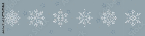 Snowflake set on isolated background linkedin banner design
