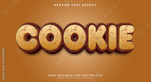 Cookie editable text effect with dessert and cake text style