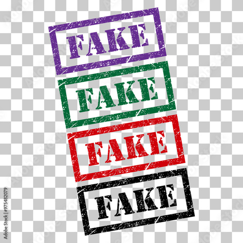 Set of Fake stamp symbol, label sticker sign button, text banner vector illustration