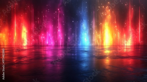 Stunning Glowing Neon Gradient on Dark Background Perfect for Futuristic Design and Digital Artwork