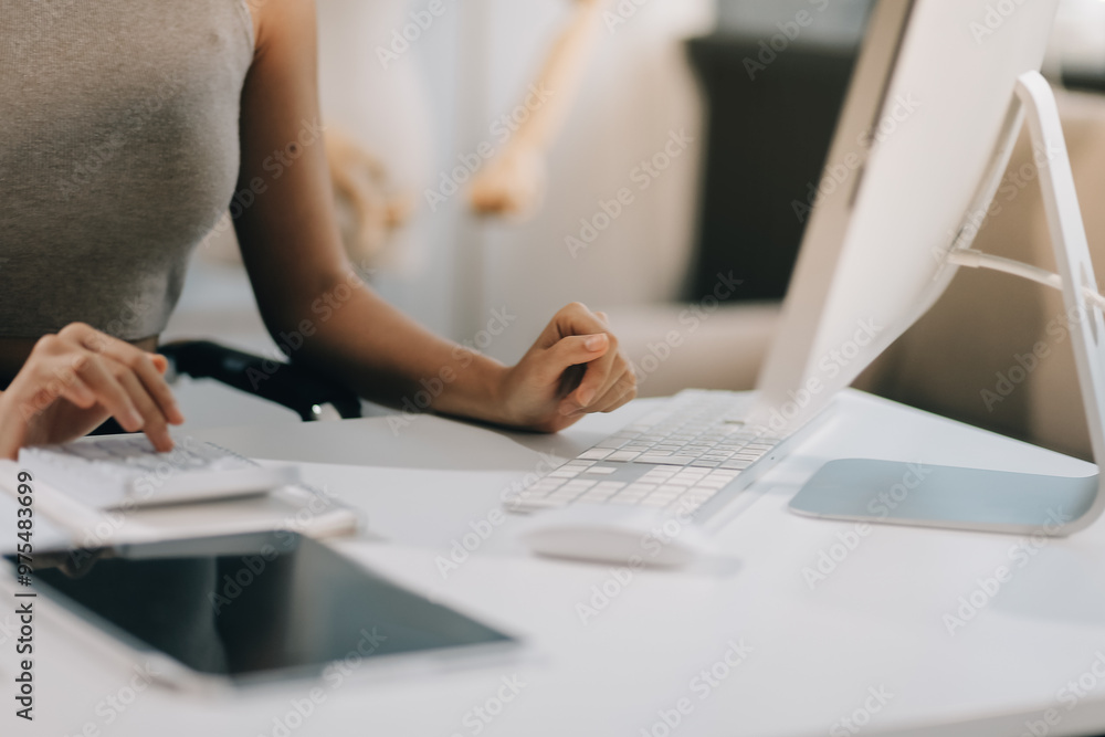 Successful Woman start up online seller at workplace. small business entrepreneur SME or freelance asian woman working with box at home. Successful Woman start up online seller at workplace. small business entrepreneur SME or freelance asian woman working with box at home.