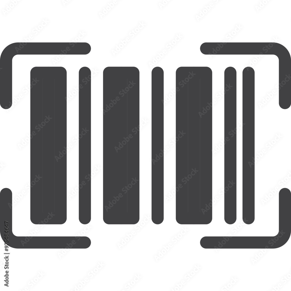 Simple vector bar code scan outline icon on white background Simple vector bar code scan outline icon on white background