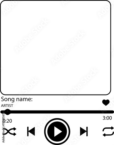 Music player svg frame plaque