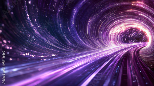 Wallpaper Mural A futuristic image with swirling purple lights and glowing lines, representing fast speeds and advanced technology. Torontodigital.ca