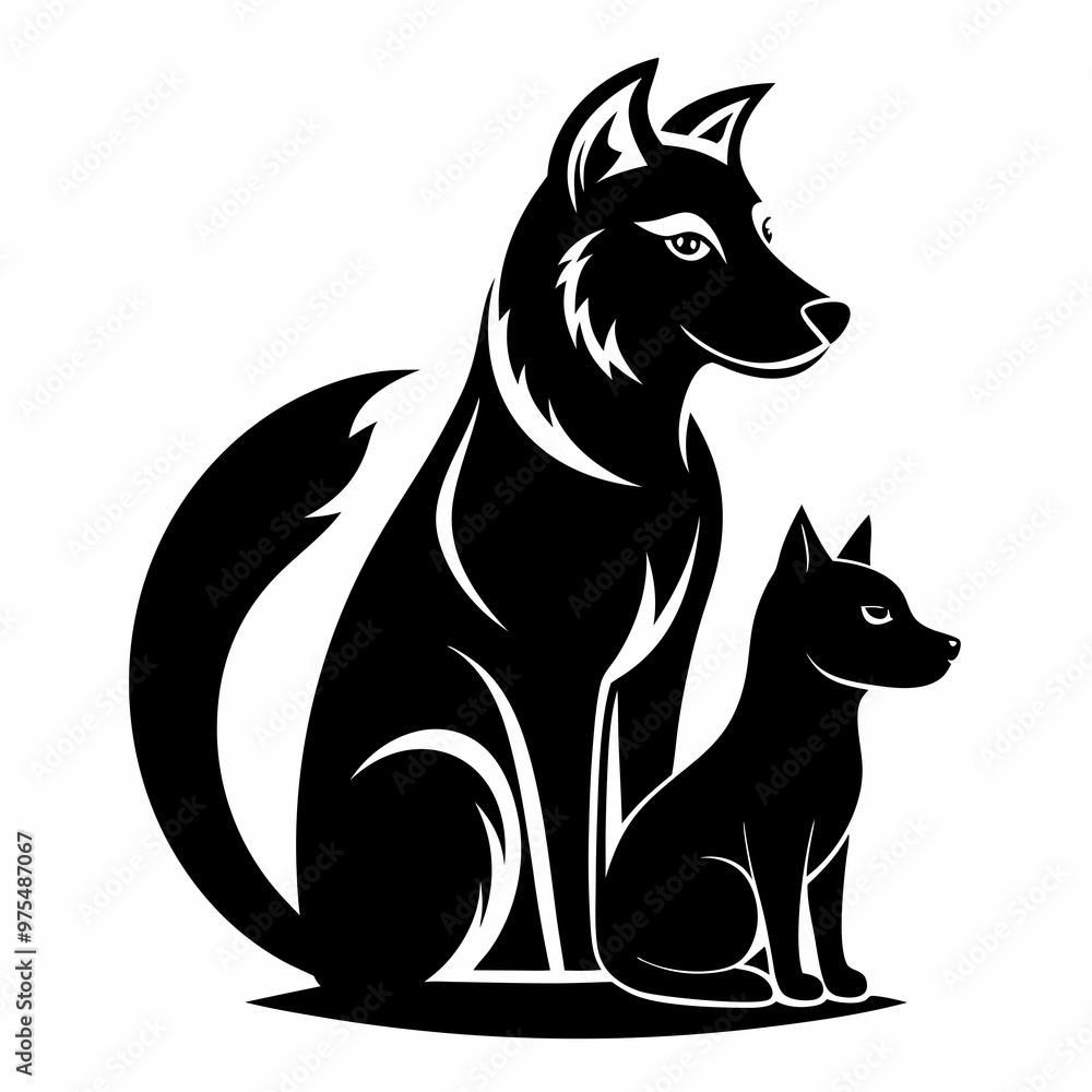 Fototapeta premium dog and cat