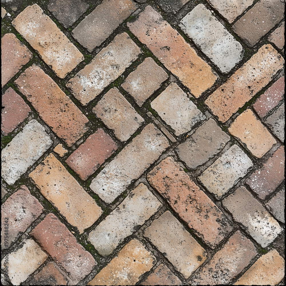 Obraz premium floor texture, stone pavement, pattern road