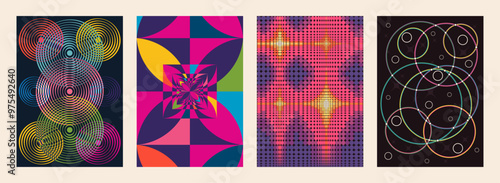 1970s Background, Vintage Colorful Artwork, Vector Template for 70s Retro Party Posters, Covers, Illustrations