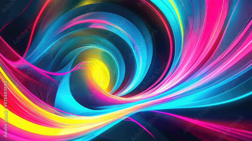 Vibrant Gradient of Electric Blue, Neon Pink, and Bright Yellow in an Abstract Pattern Vibrant Gradient of Electric Blue, Neon Pink, and Bright Yellow in an Abstract Pattern