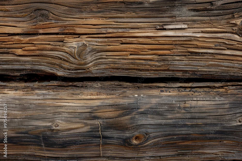 Close-up of weathered wood showing intricate grain patterns, natural textures, and aged, rustic appearance. Close-up of weathered wood showing intricate grain patterns, natural textures, and aged, rustic appearance.