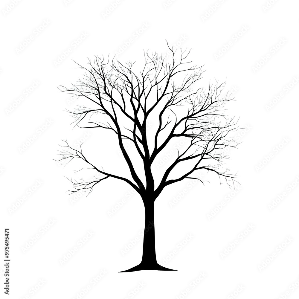 Tree Minimalist and Simple Silhouette - illustration on white background Tree Minimalist and Simple Silhouette - illustration on white background