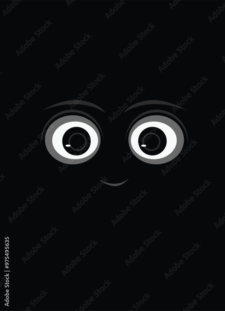 funny eyes on black illustrator not IA funny eyes on black illustrator not IA