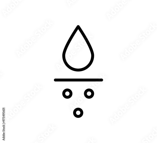 Water absorbent icon. Skin deep hydration symbol. Face care effect. Moisturizing skin icon. Water drop absorb sign. Vector illustration isolated on white background.