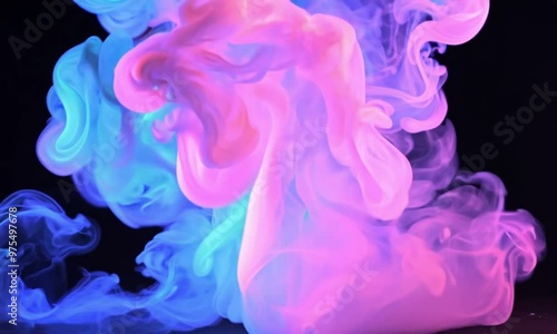 abstract neon smoke spreads around the background