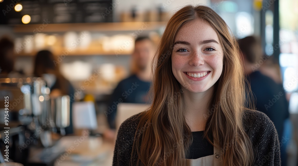 confident and driven entrepreneur woman passionately manages her new cafe, blending business acumen with a love for coffee culture. confident and driven entrepreneur woman passionately manages her new cafe, blending business acumen with a love for coffee culture.