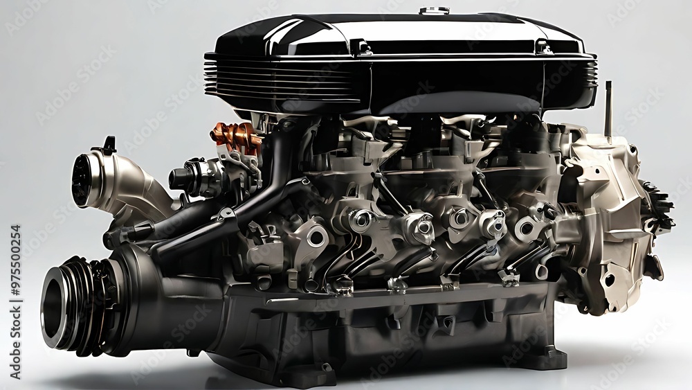 Automobile engine on white background Automobile engine on white background