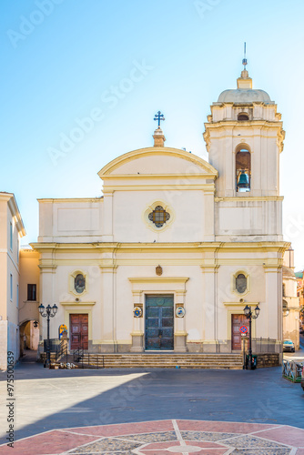 Fototapeta Naklejka Na Ścianę i Meble -  View at the Cathedral of Santa Severina and San Dionigi in the streets of Crotone in southern Italy