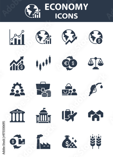 set of economy icons, investment, business, financial