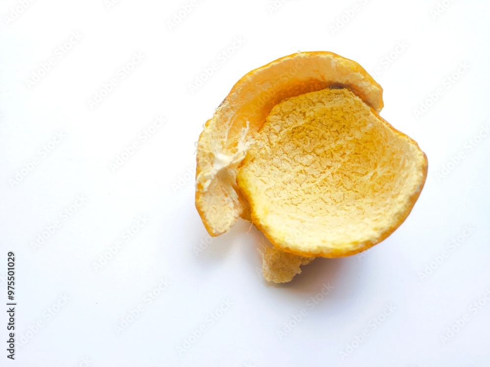 Orange peel with white background Orange peel with white background