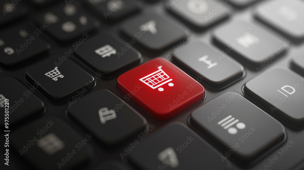 Online shopping concept with a purchase button on a keyboard. Online shopping concept with a purchase button on a keyboard.