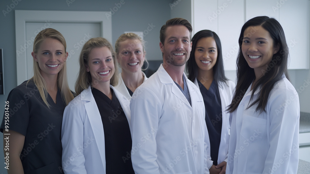 Photos of a team of dentists or hygienists together, showcasing the expertise and unity of the staff Photos of a team of dentists or hygienists together, showcasing the expertise and unity of the staff