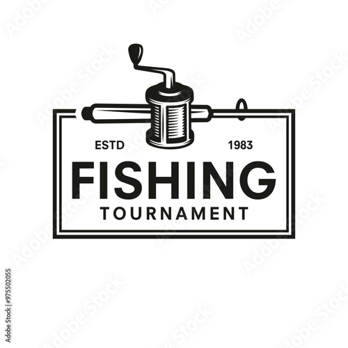 fishing icon isolated on white background, vector illustration