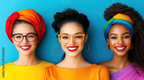 A vibrant and diverse image showcases how modern beauty is represented by women of all races and ethnicities.