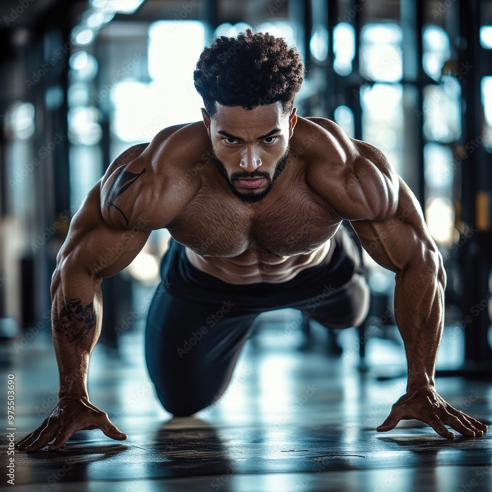 Dynamic High-Resolution Image of Intense Workout with Toned Athlete | Fitness Motivation -- 1:1 Dynamic High-Resolution Image of Intense Workout with Toned Athlete | Fitness Motivation -- 1:1