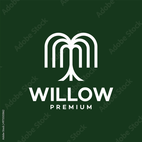 willow tree logo vector template illustration design