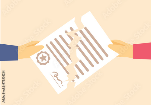 Contract agreement document terminate end broken