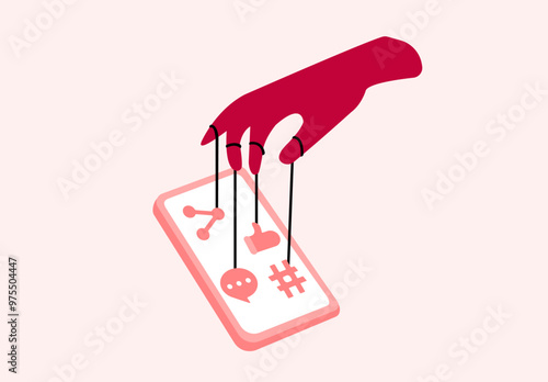 Social media content manipulation illustration