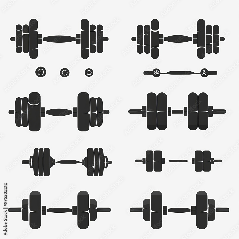 Dumbbell icon, gym equipment, weightlifting symbol, bodybuilding minimal flat logo, dumbbell sport Dumbbell icon, gym equipment, weightlifting symbol, bodybuilding minimal flat logo, dumbbell sport