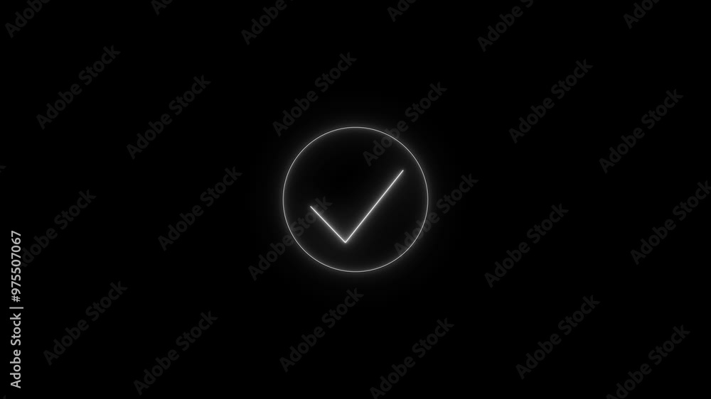 neon check mark animation video.Tick mark icon neon sign. neon check mark animation video.Tick mark icon neon sign.