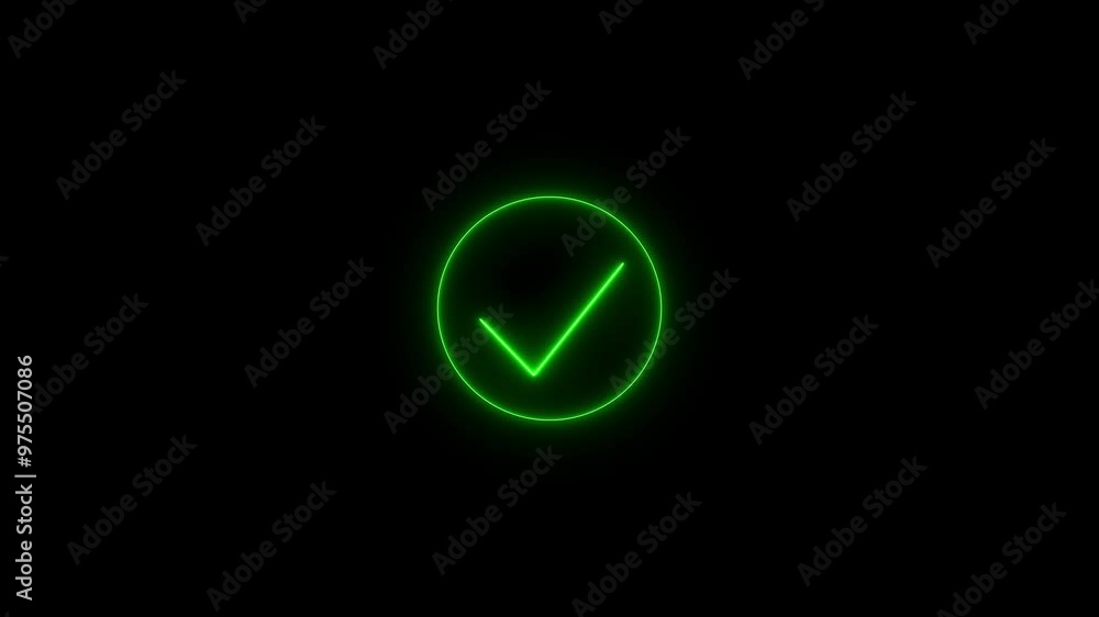 neon check mark animation video.Tick mark icon neon sign. neon check mark animation video.Tick mark icon neon sign.