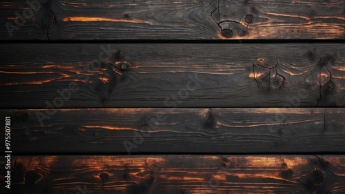 A black wooden surface with a burnt look.