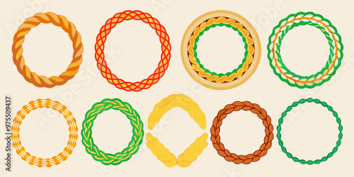 Braided Borders Knitted Ornaments & Decorative Ropes vector	
