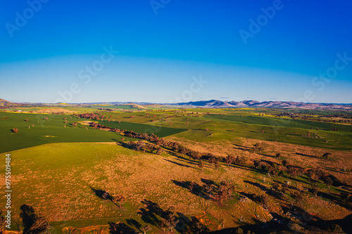 The photo was taken of scenery along the way to Harden town, featuring fields of rapeseed flowers