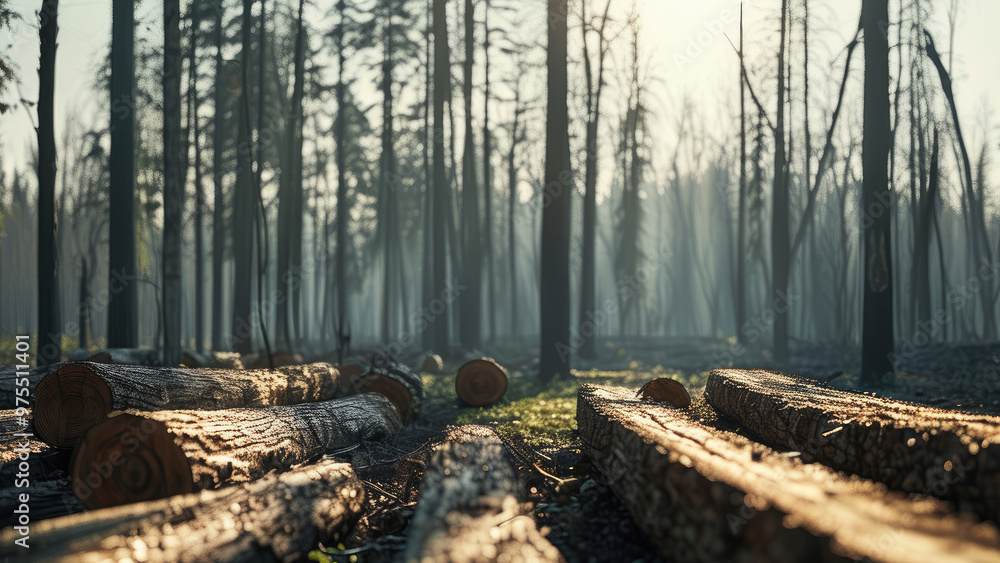 Freshly Felled Tree Trunk: Traces of Nature and Forest Life Freshly Felled Tree Trunk: Traces of Nature and Forest Life