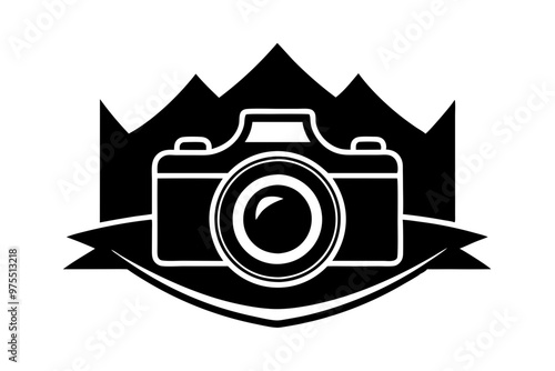 Photo camera or video camera silhouette icon for graphic design. vector illustration.